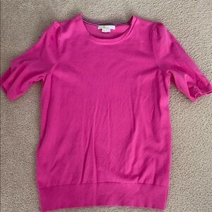 BODEN cotton crew short sleeve sweater- pink